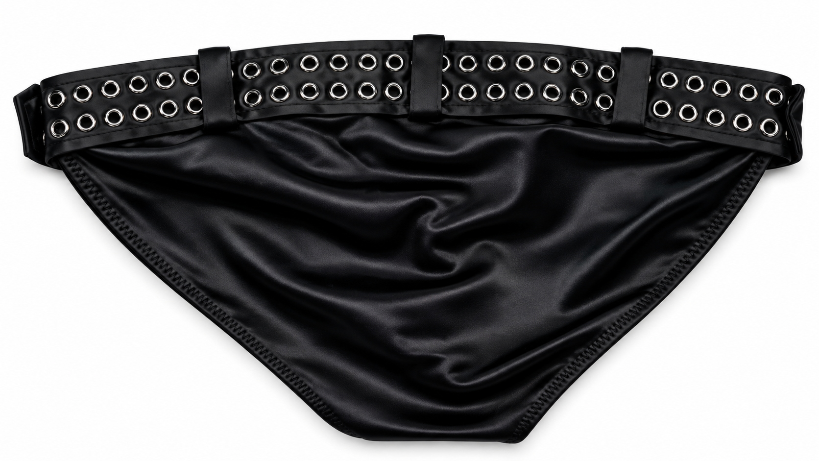 Black Grommet Belted Swim Brief