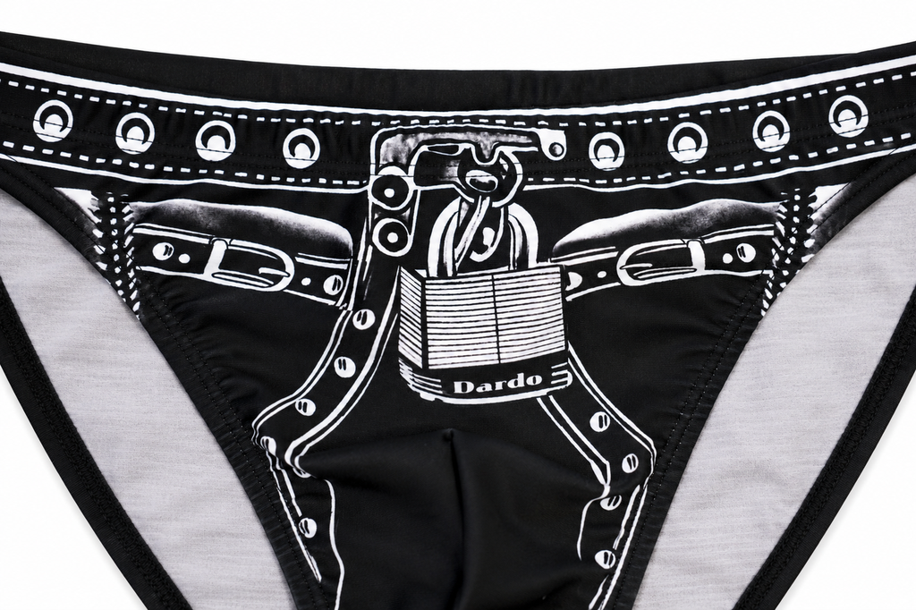 Leather Padock Printed Swim Brief