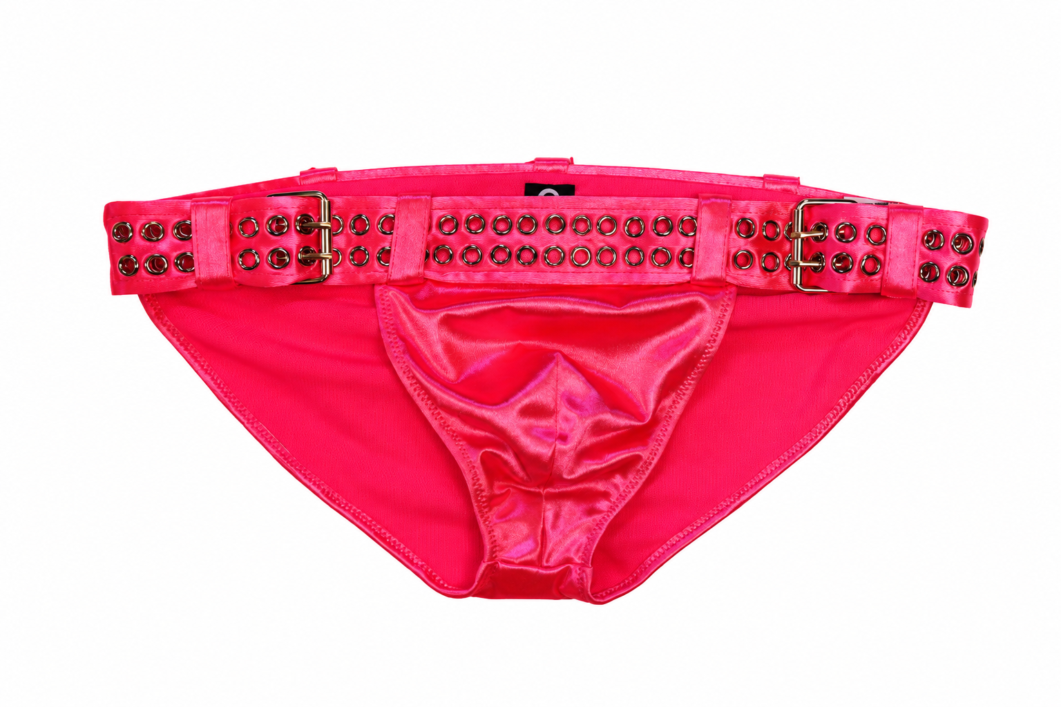 Hot Pink Grommet Belted Swim Brief