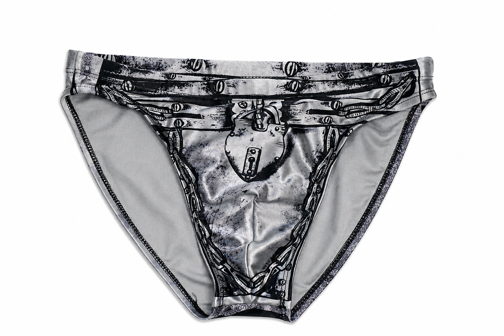 Metallic Chastity Printed Swim Brief