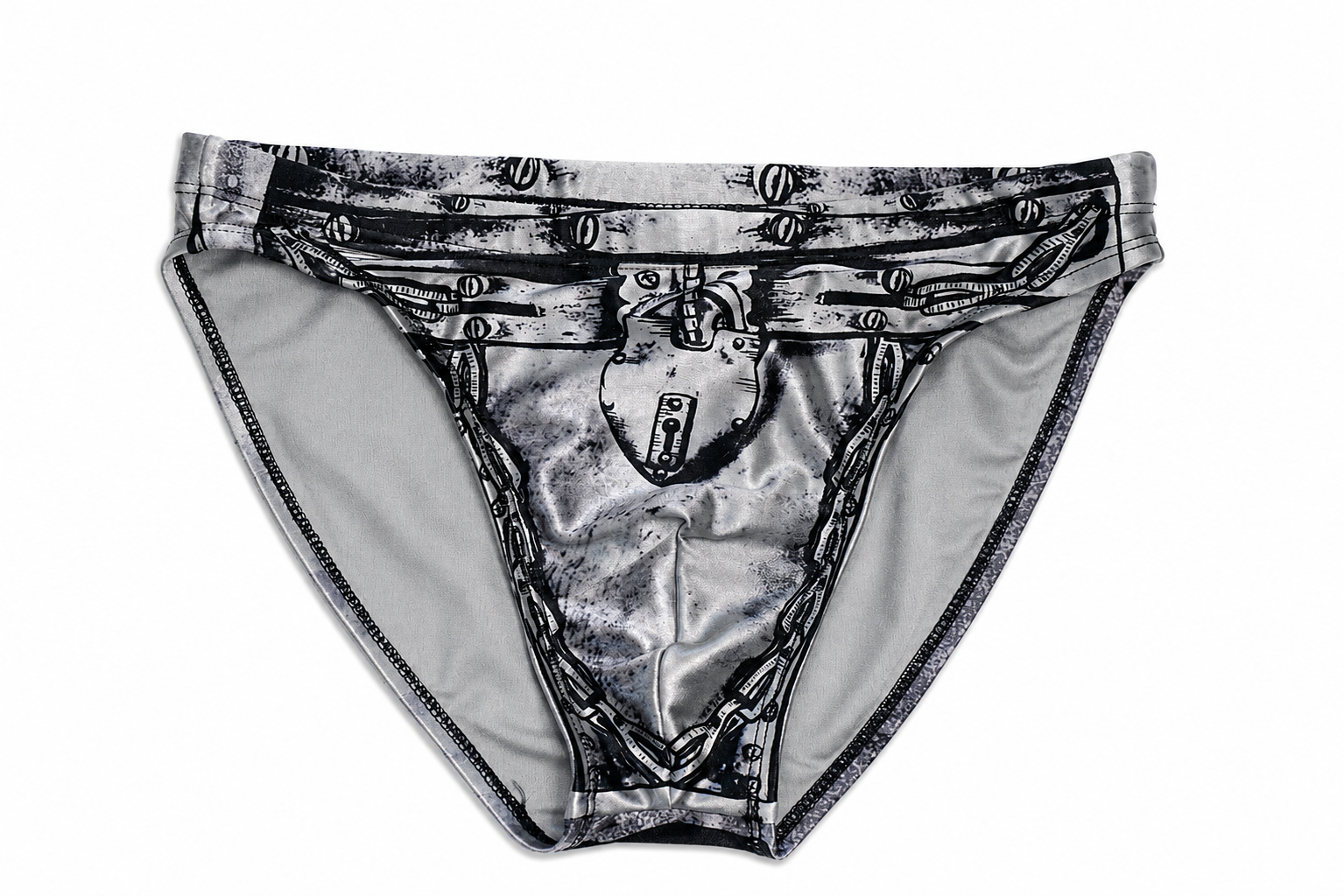 Metallic Chastity Printed Swim Brief