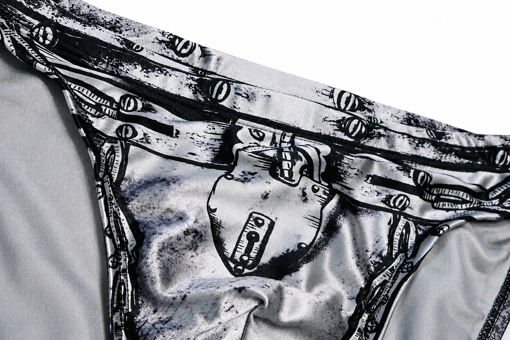 Metallic Chastity Printed Swim Brief